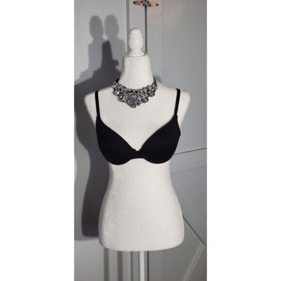 PINK VICTORIA´S SECRET PUSH UP BRA COLOR BLACK SIZE 34C - Picture 2 of 6